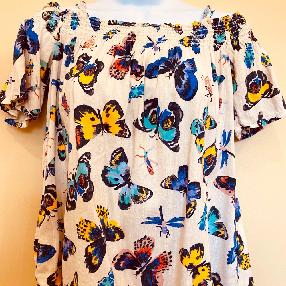 OLD NAVY off shoulder blouse butterfly sz XL